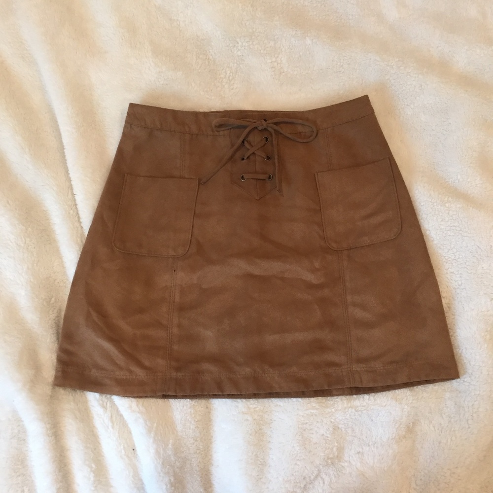 Hollister Tan Suede Skirt